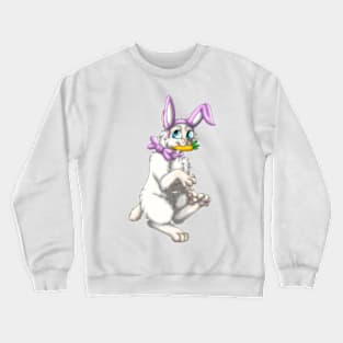 Bobtail BunnyCat: Cream Point (Pink) Crewneck Sweatshirt